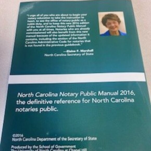 North Carolina Notary Public Manual 2016 - Picture 2 of 3